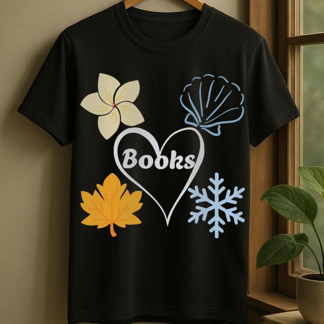 Black / S All season books t-shirt