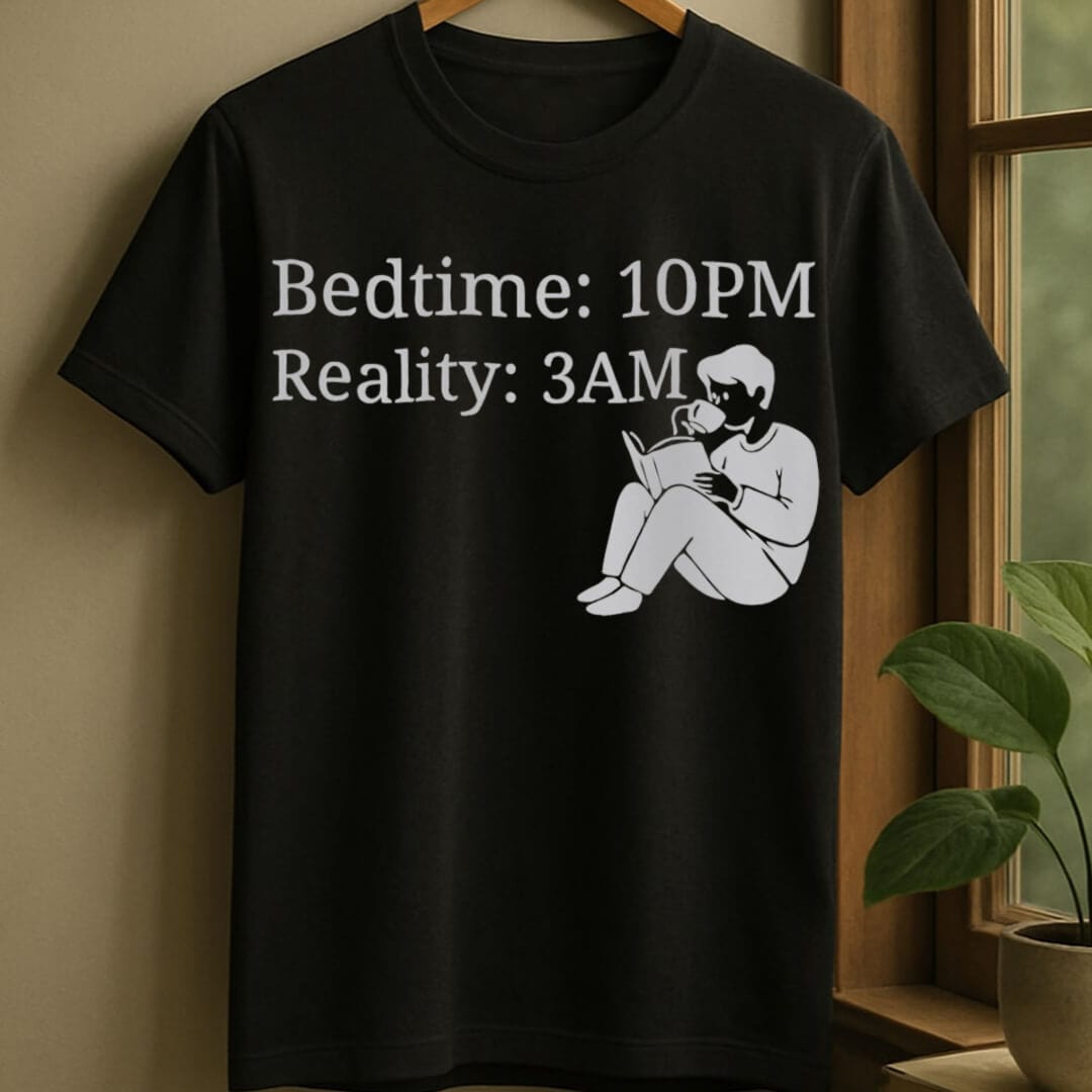 Black / S Bedtime versus reality t-shirt