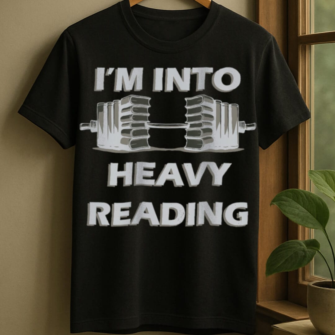 Black / S Book barbell t-shirt