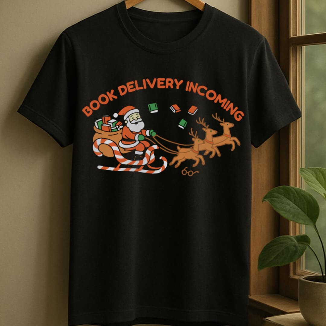 Black / S Book delivery t-shirt