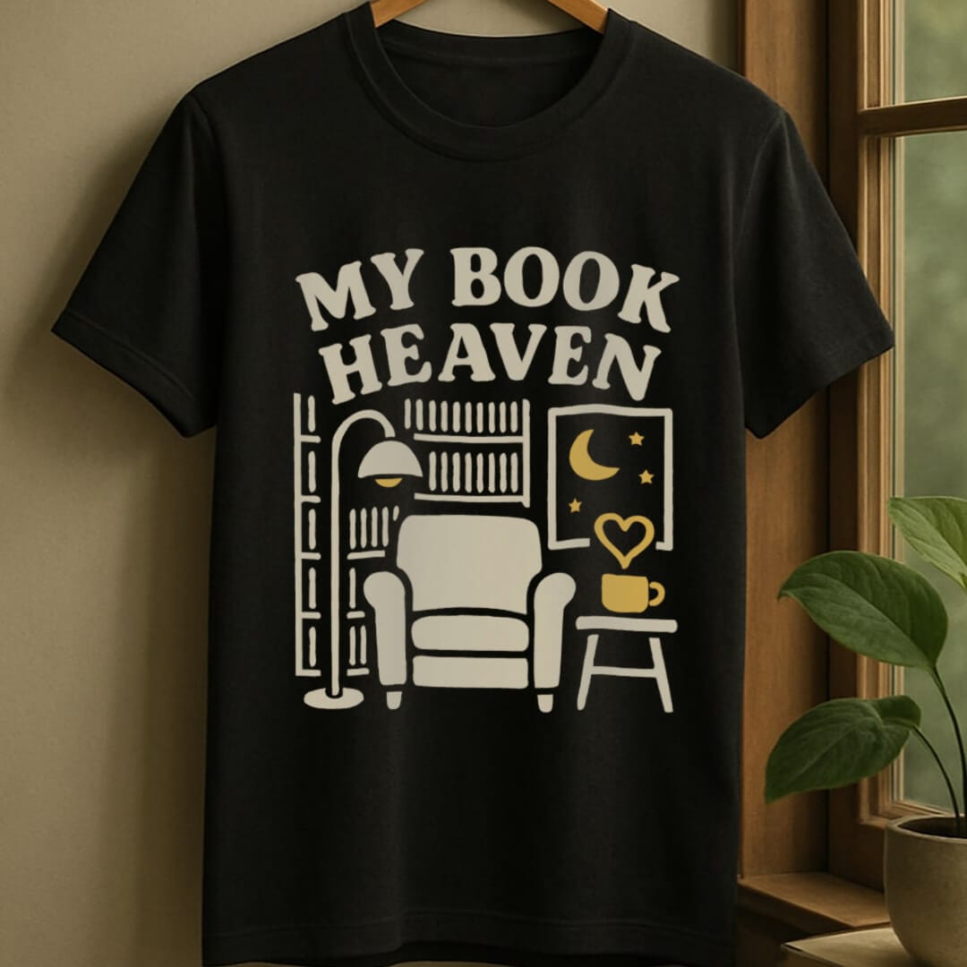 Black / S Book heaven t-shirt