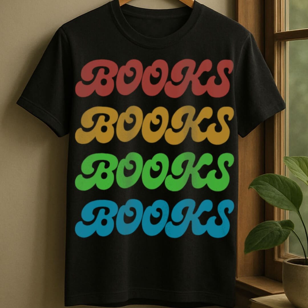 Black / S Books repeated t-shirt