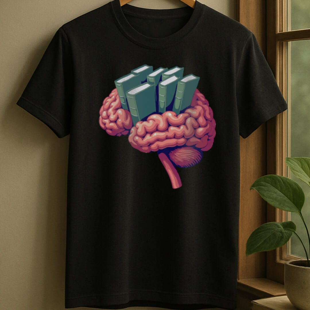 Black / S Brain book t-shirt