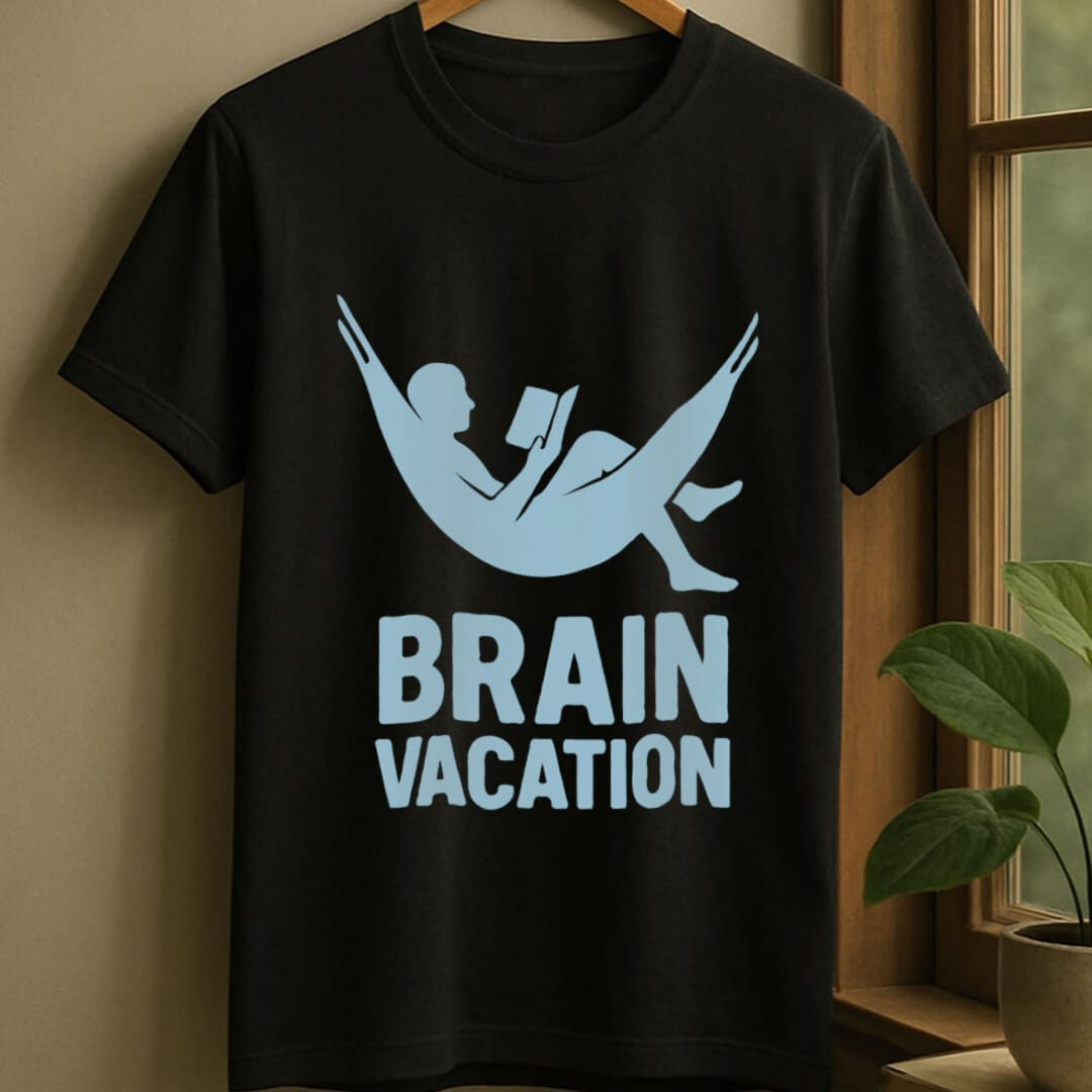 Black / S Brain vacation t-shirt