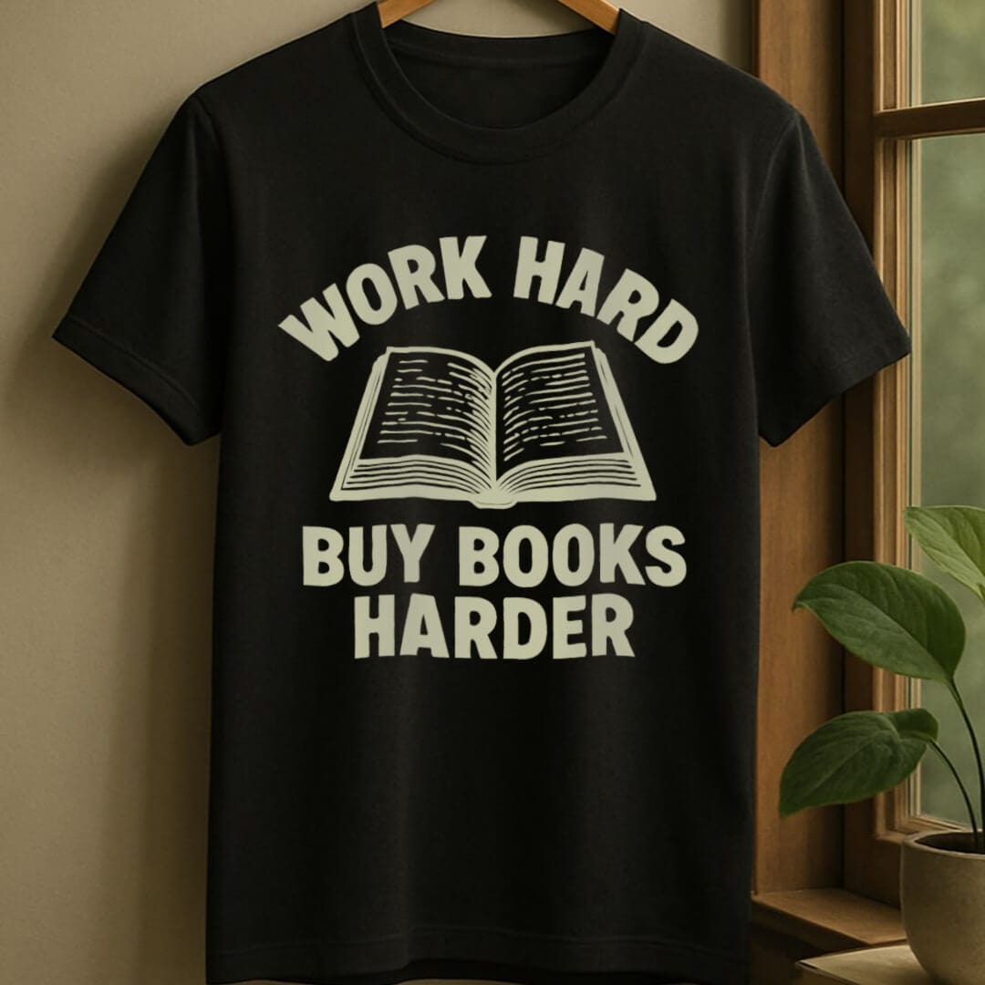 Black / S Buy books hard t-shirt