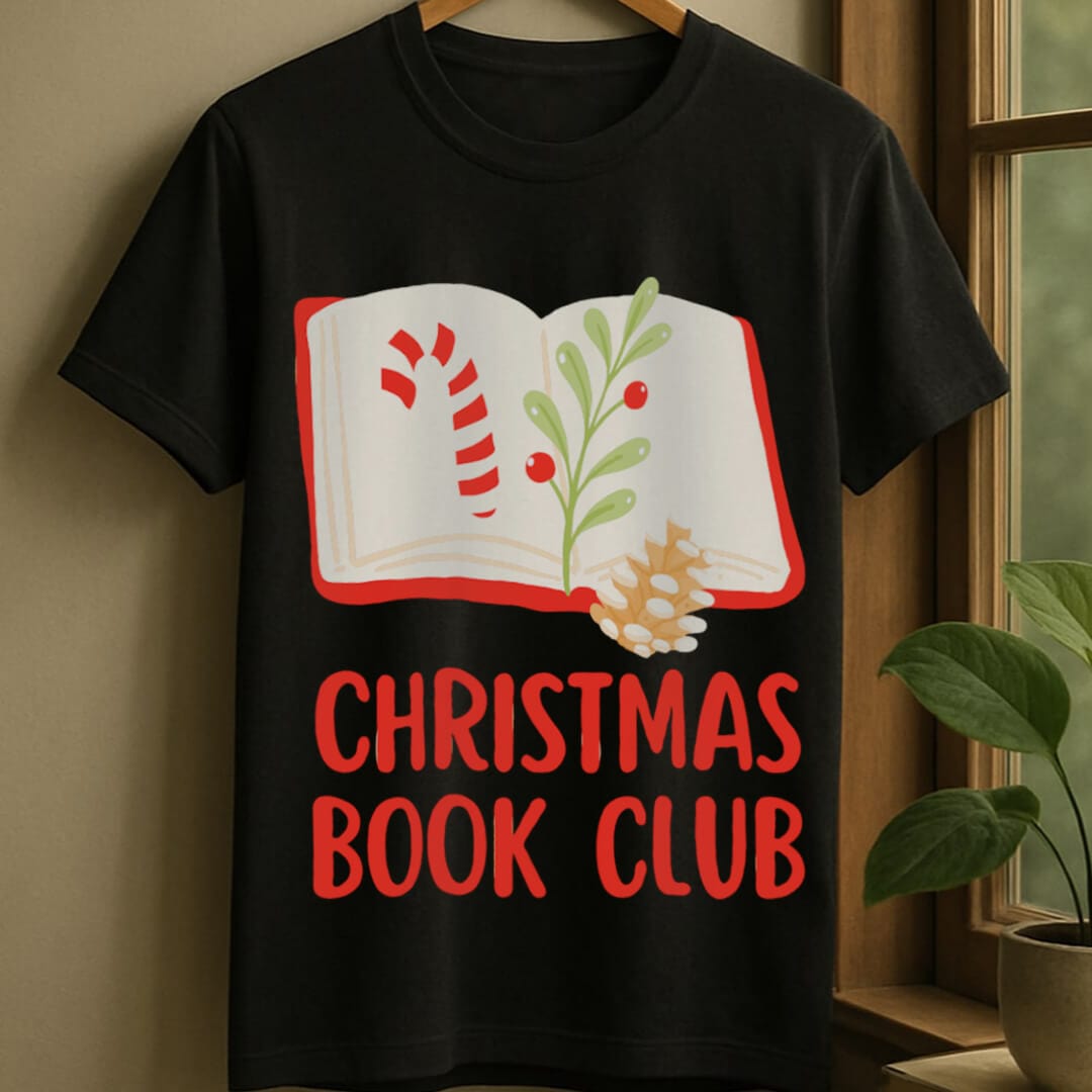 Black / S Christmas bookclub t-shirt