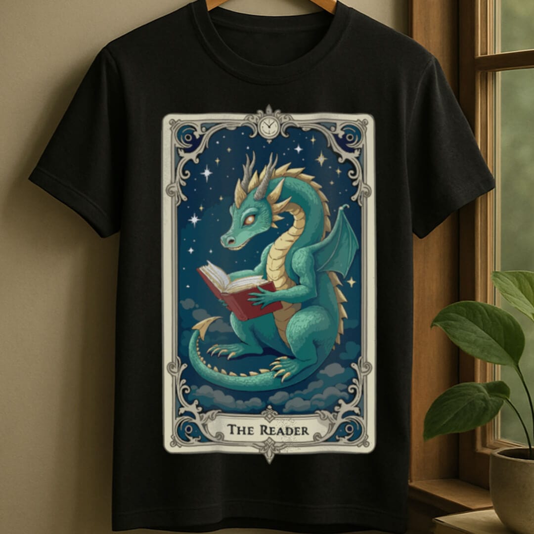 Black / S Dragon tarot card t-shirt