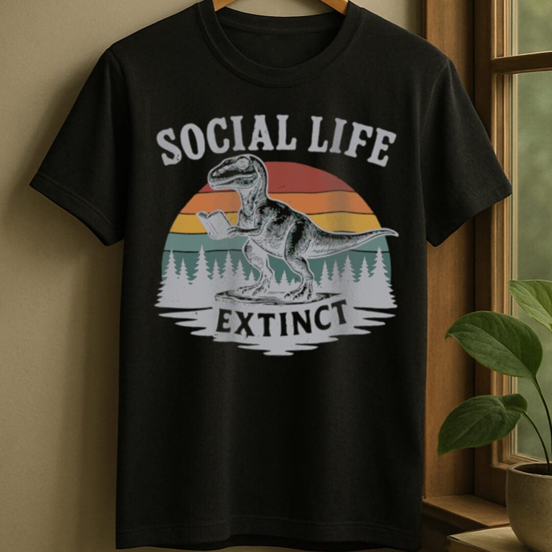 Black / S Extinct social life t-shirt