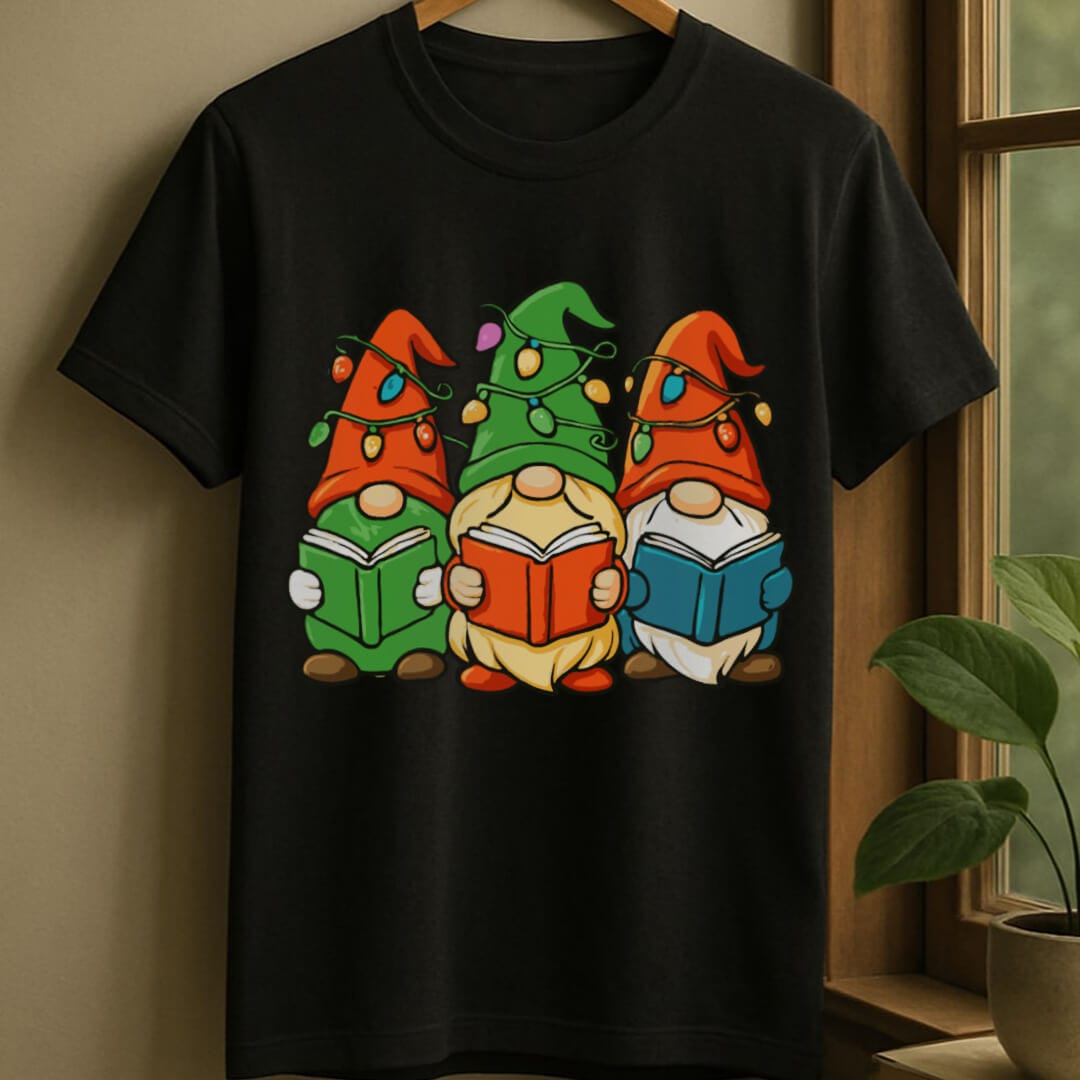 Black / S Gnomes reading t-shirt