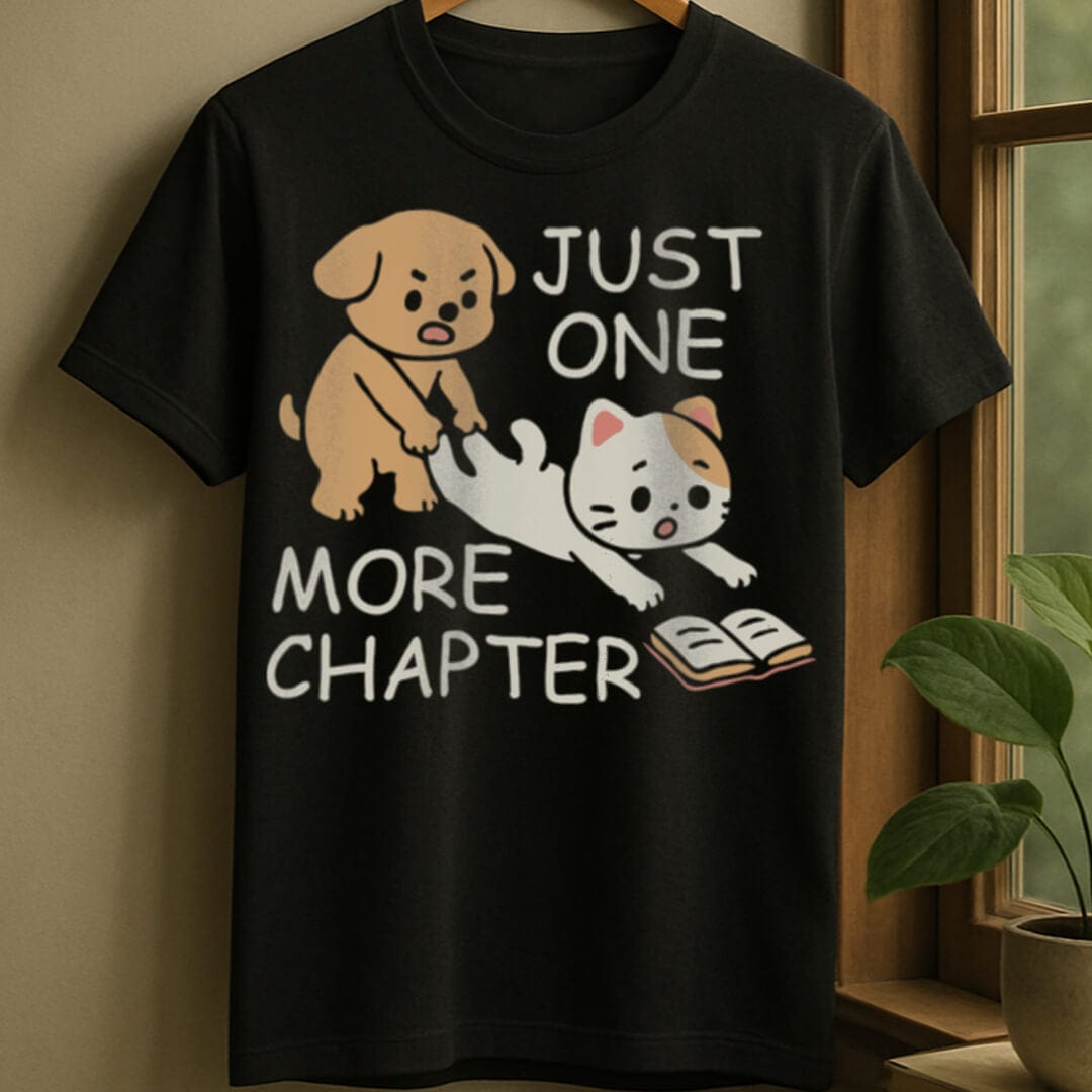 Black / S Just one more chapter t-shirt