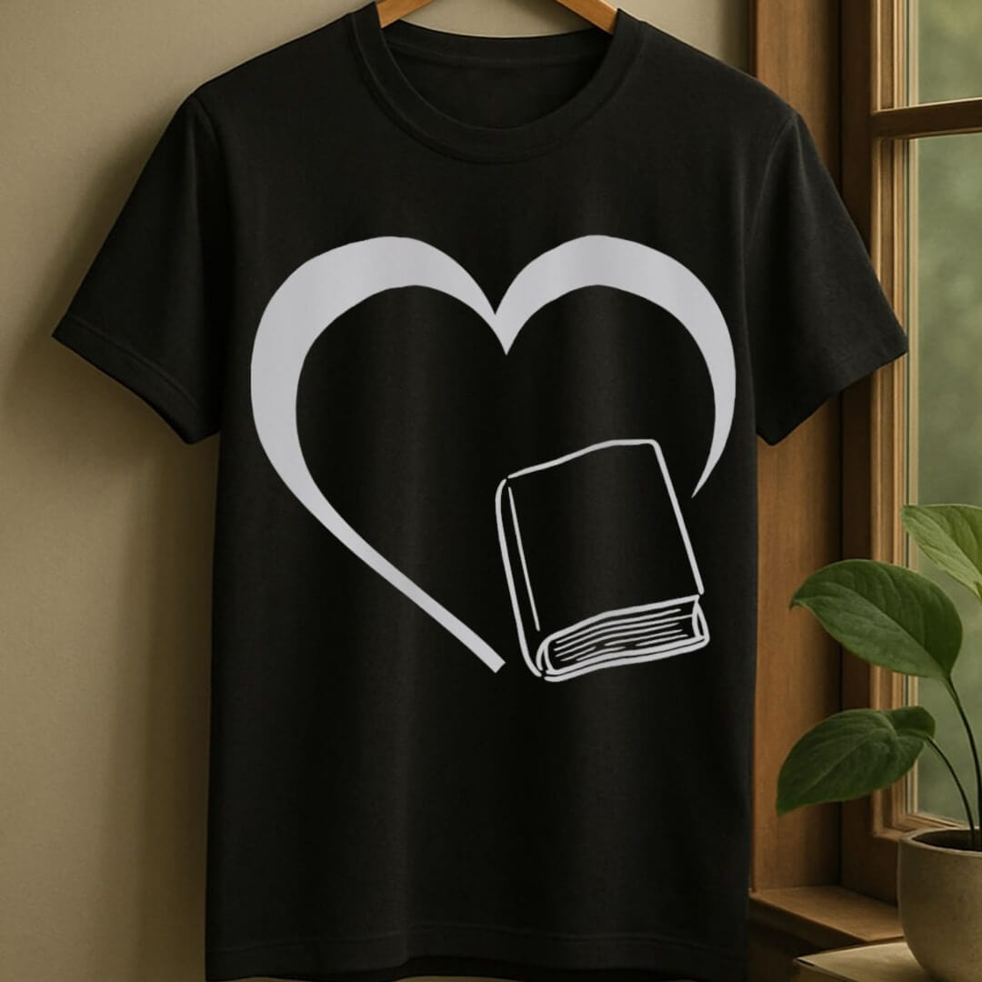 Black / S Love books t-shirt