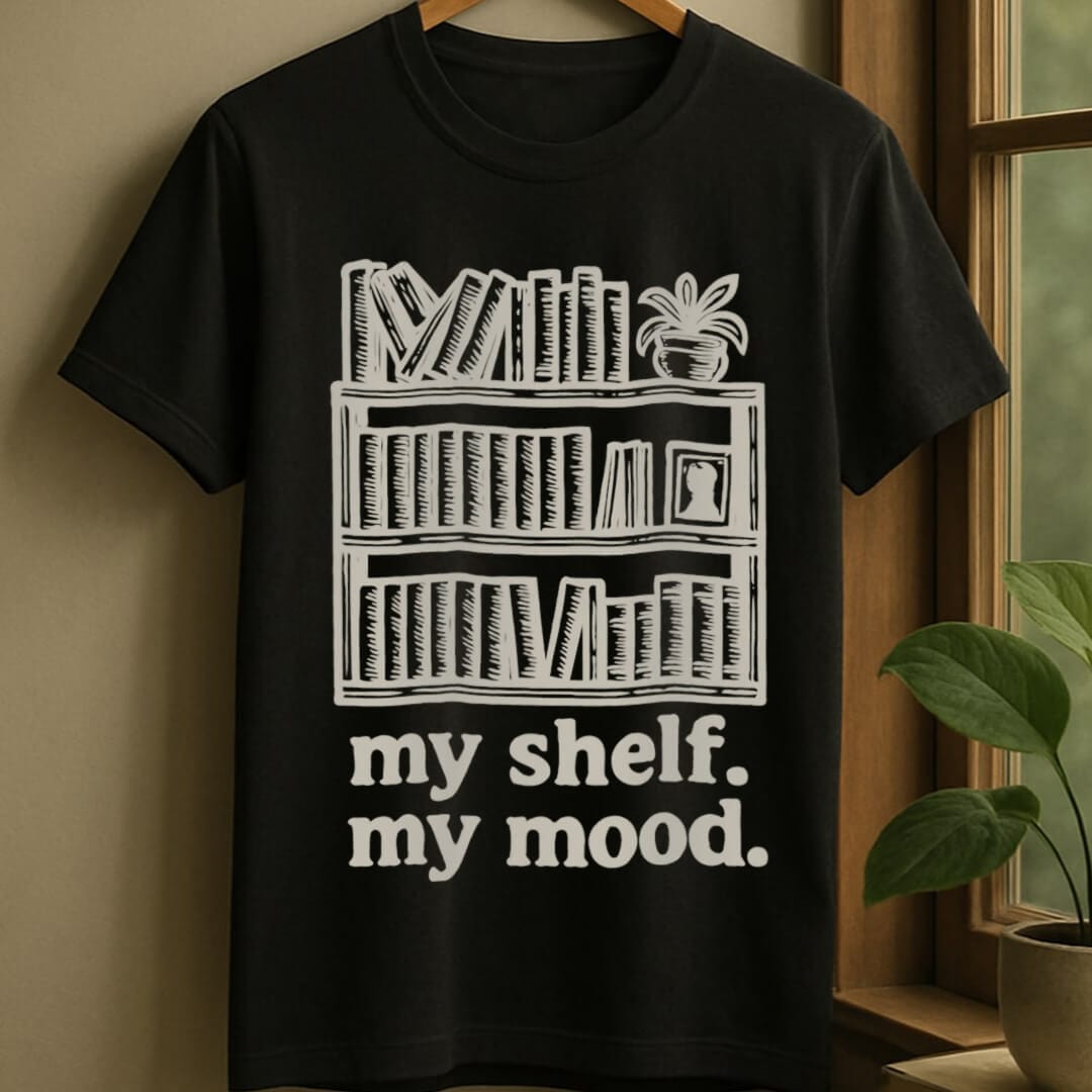 Black / S My shelf, my mood t-shirt