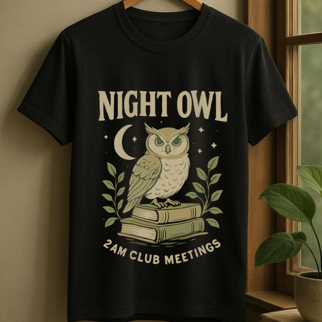 Black / S Night owl club t-shirt