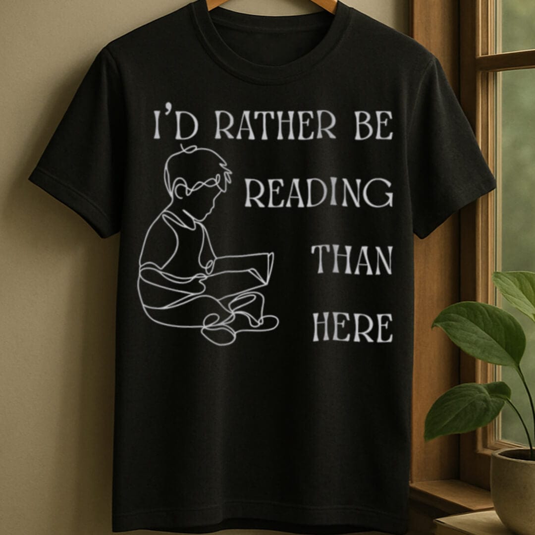 Black / S Rather be reading t-shirt
