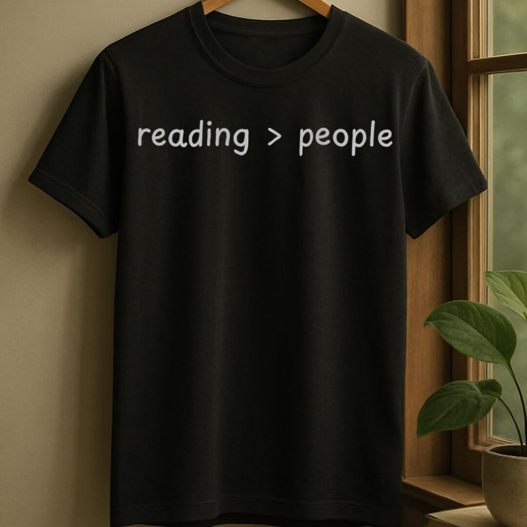 Black / S Reading over people t-shirt