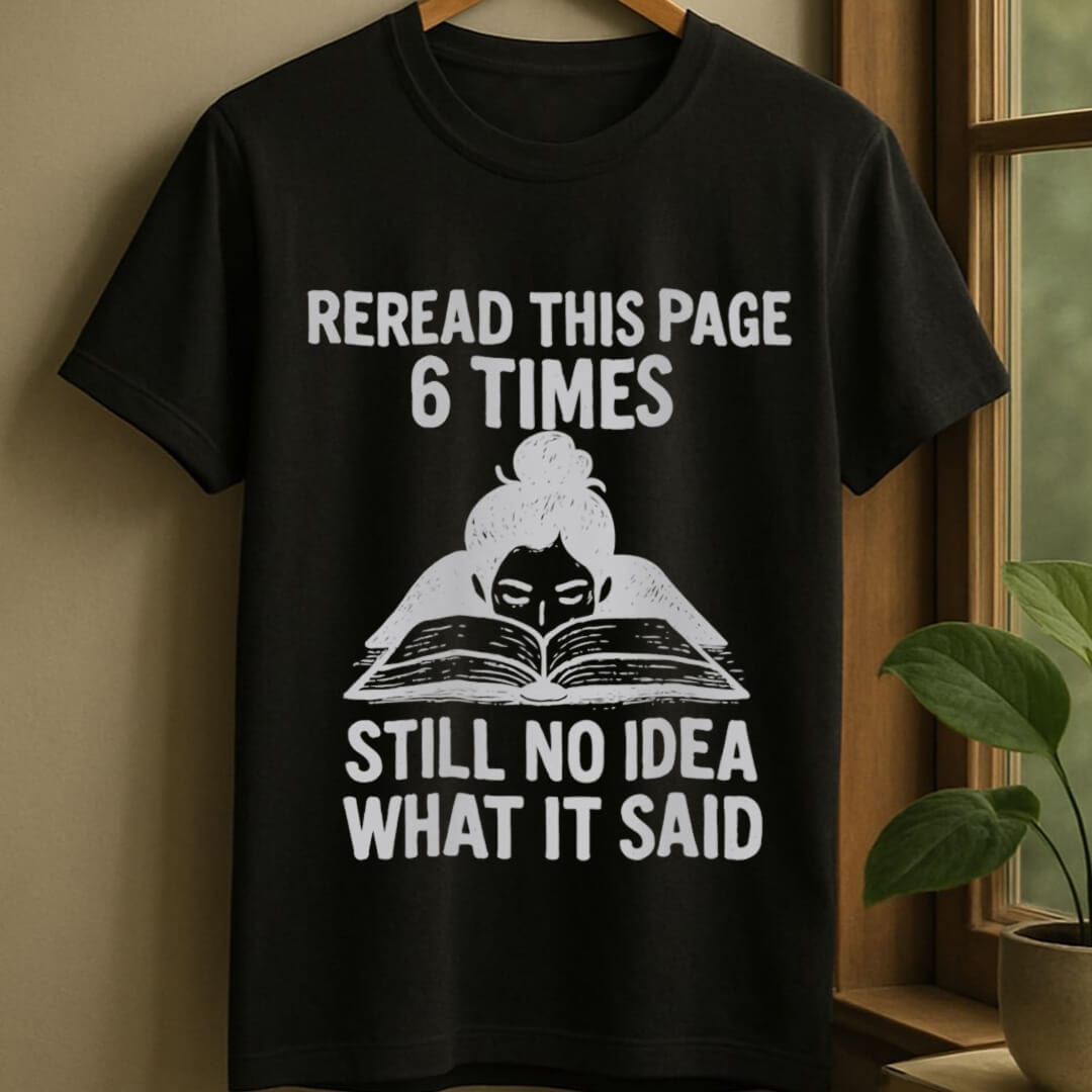Black / S Reread words t-shirt