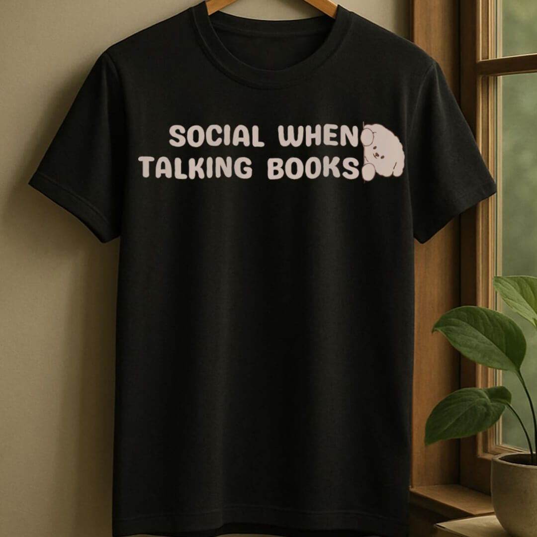 Black / S Social when books t-shirt