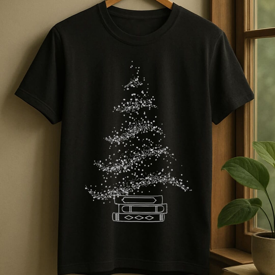 Black / S Sparkling book tree t-shirt
