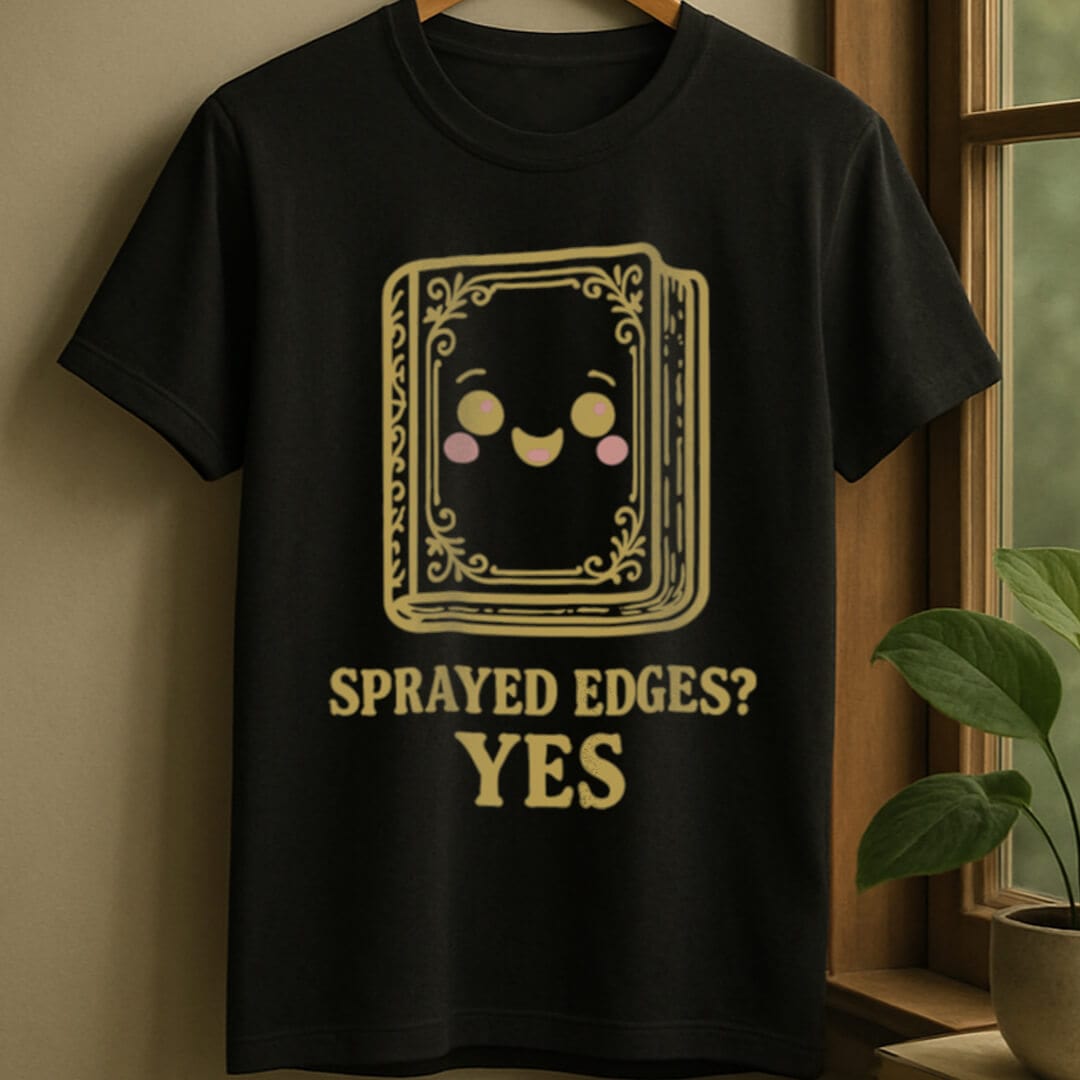 Black / S Sprayed edge book t-shirt