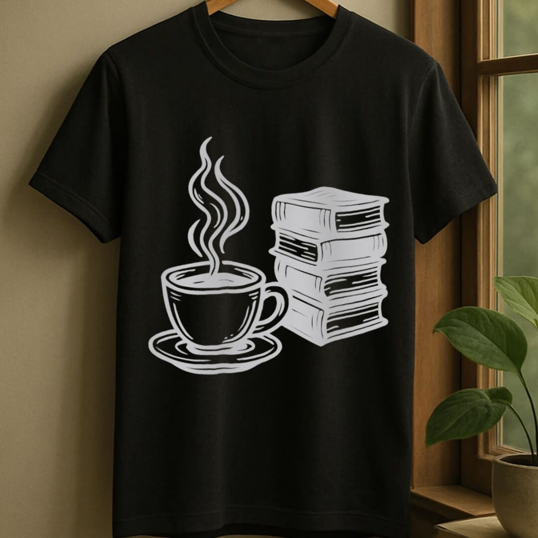 Black / S Tea and books t-shirt