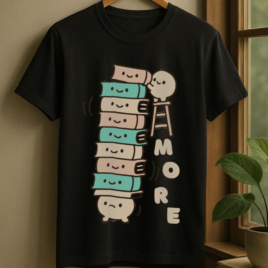 Black / S Want more books t-shirt