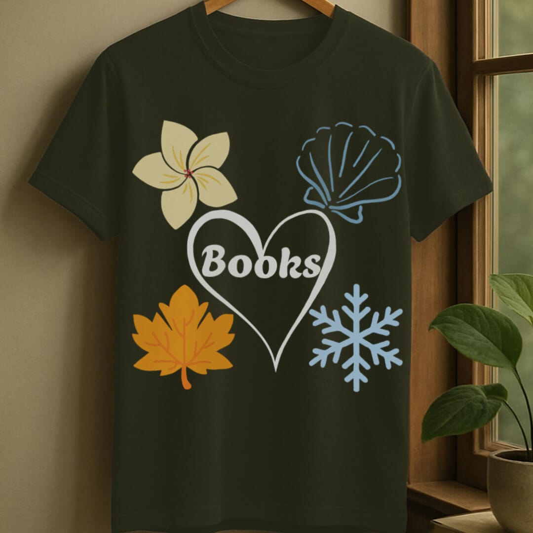 Military Green / S All season books t-shirt