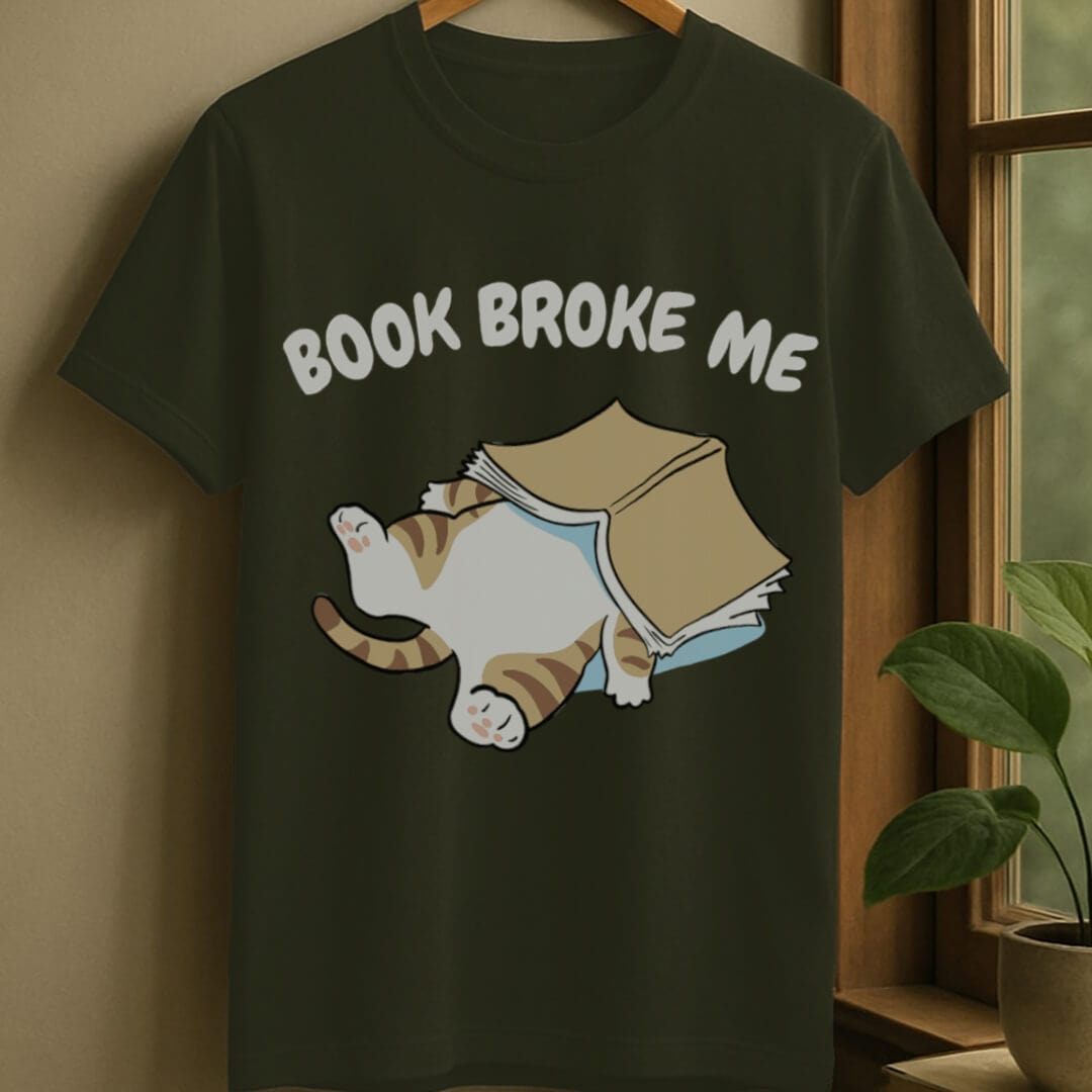 Military Green / S Book broke me t-shirt