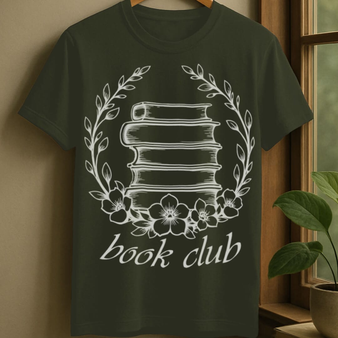 Military Green / S Book club t-shirt