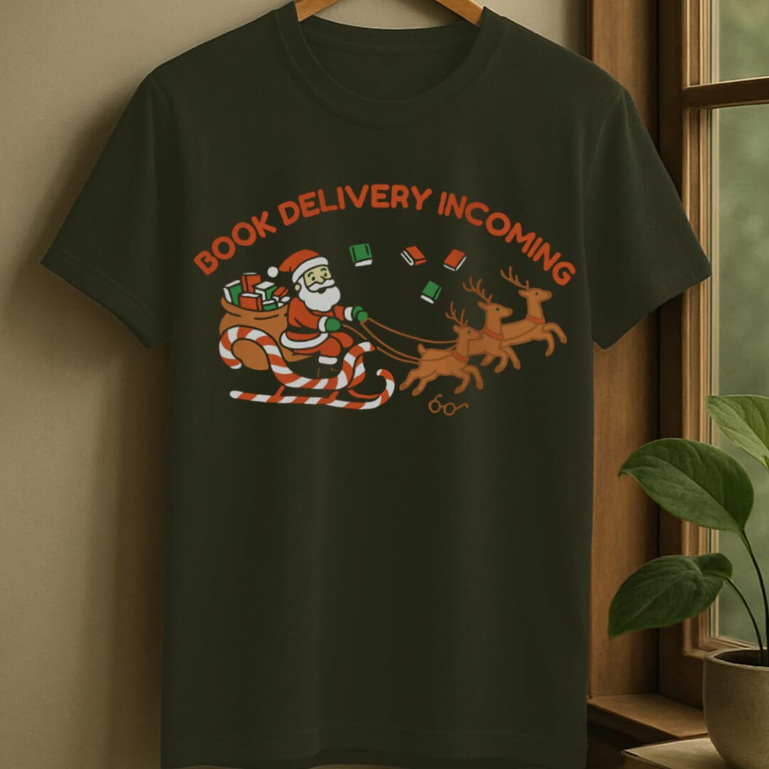 Military Green / S Book delivery t-shirt