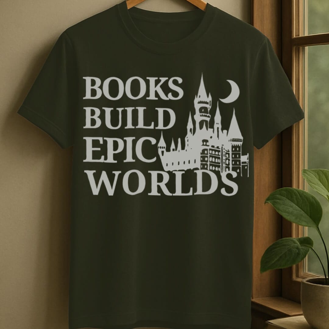 Military Green / S Book world t-shirt