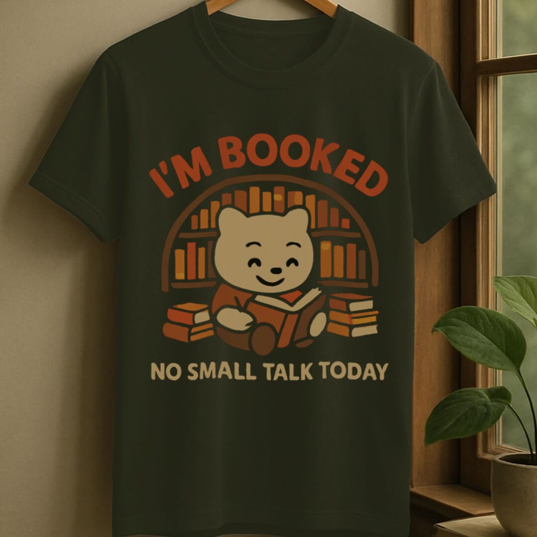 Military Green / S Booked no small talk t-shirt