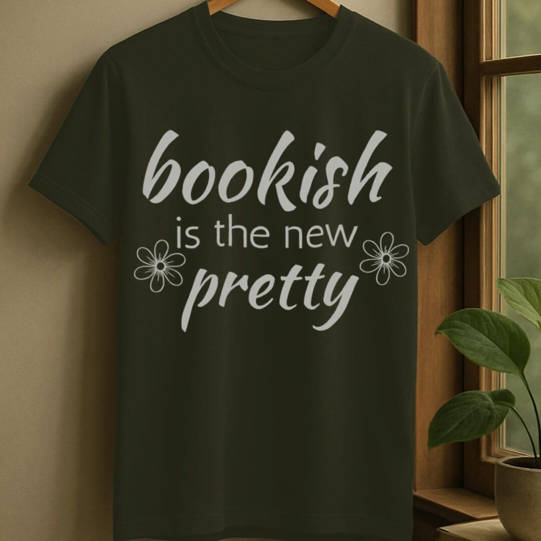 Military Green / S Bookish is pretty t-shirt
