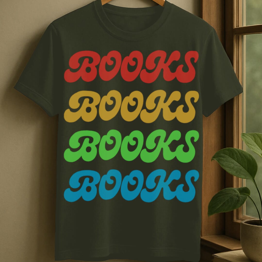 Military Green / S Books repeated t-shirt