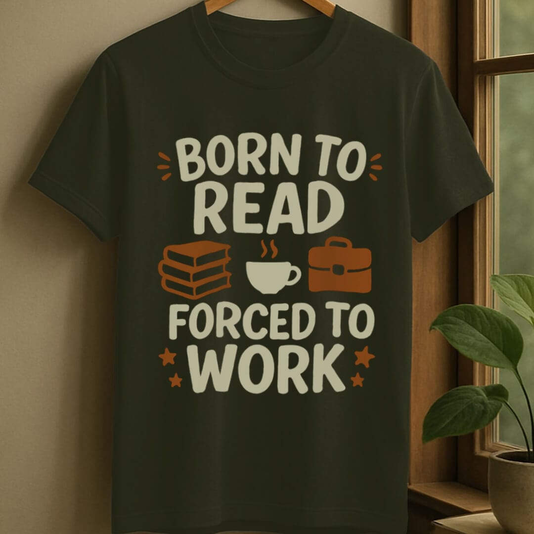 Military Green / S Born reader t-shirt