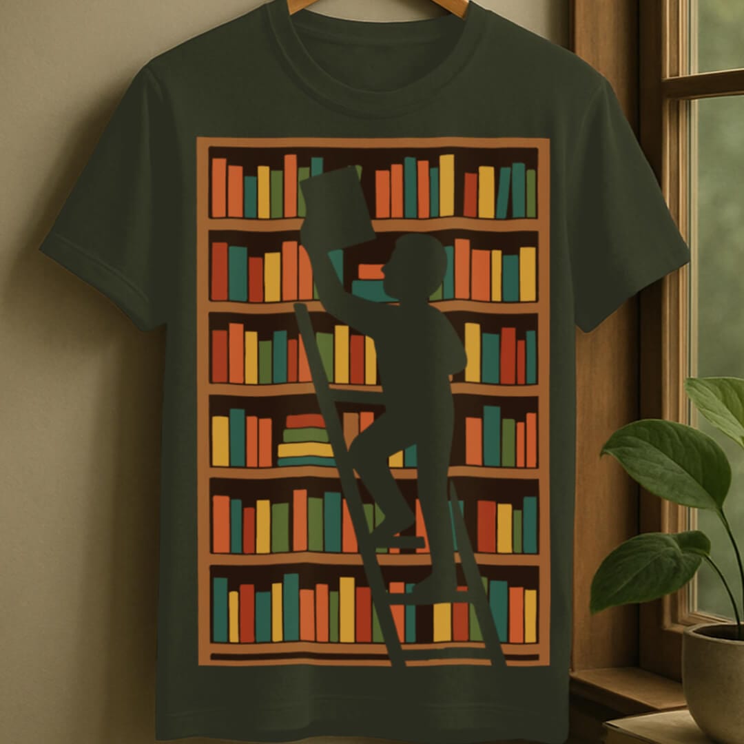 Military Green / S Choosing book t-shirt