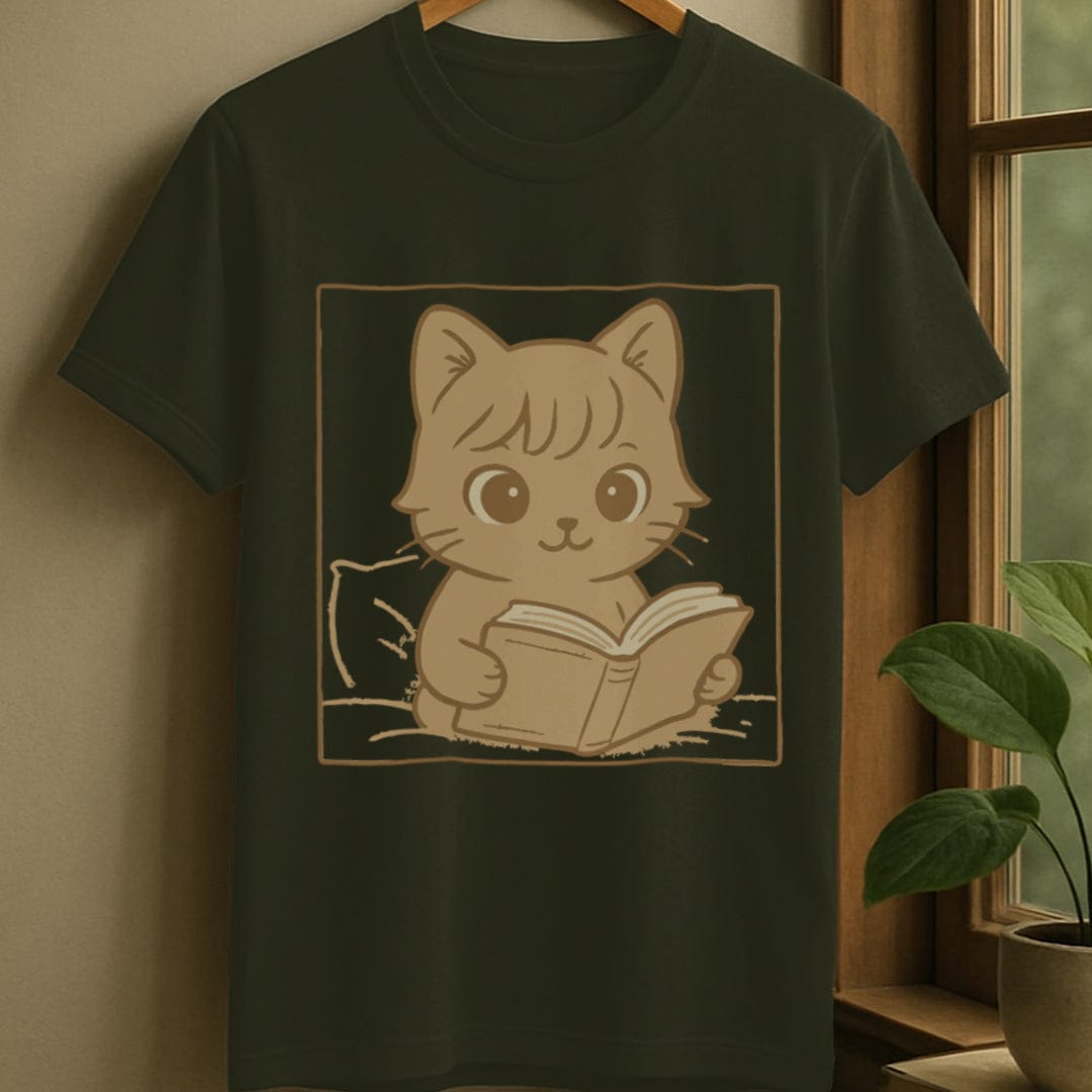 Military Green / S Cozy reader t-shirt