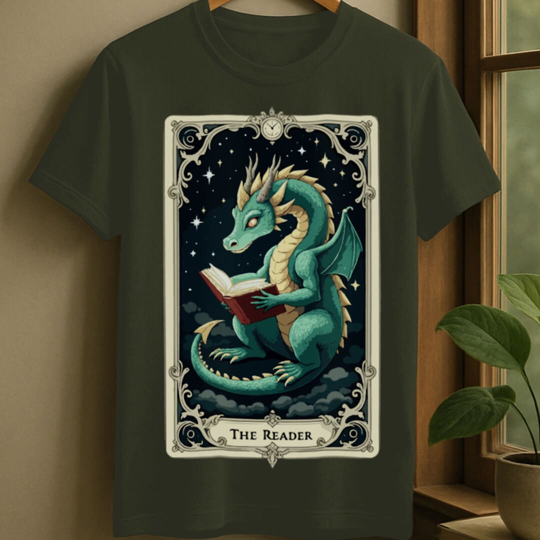 Military Green / S Dragon tarot card t-shirt