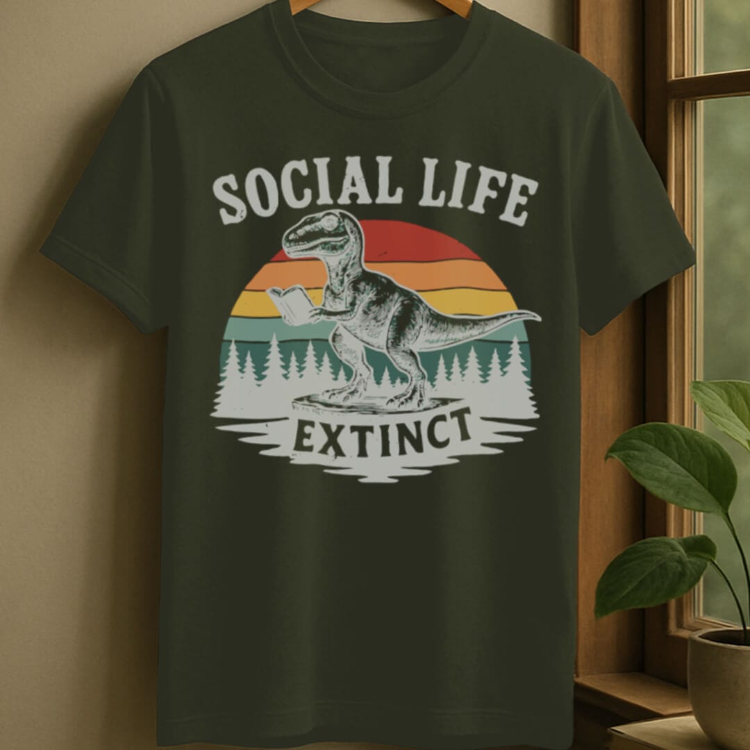 Military Green / S Extinct social life t-shirt