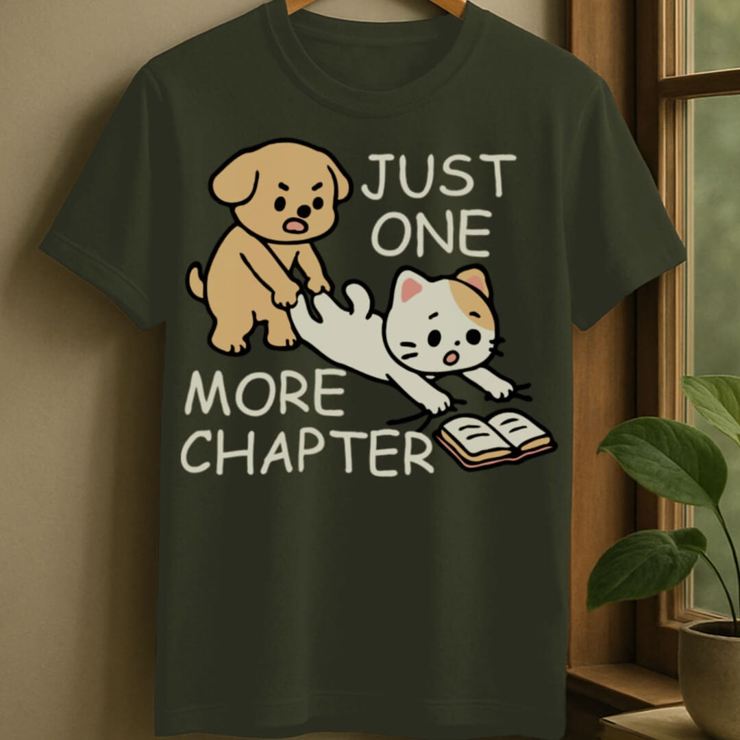 Military Green / S Just one more chapter t-shirt