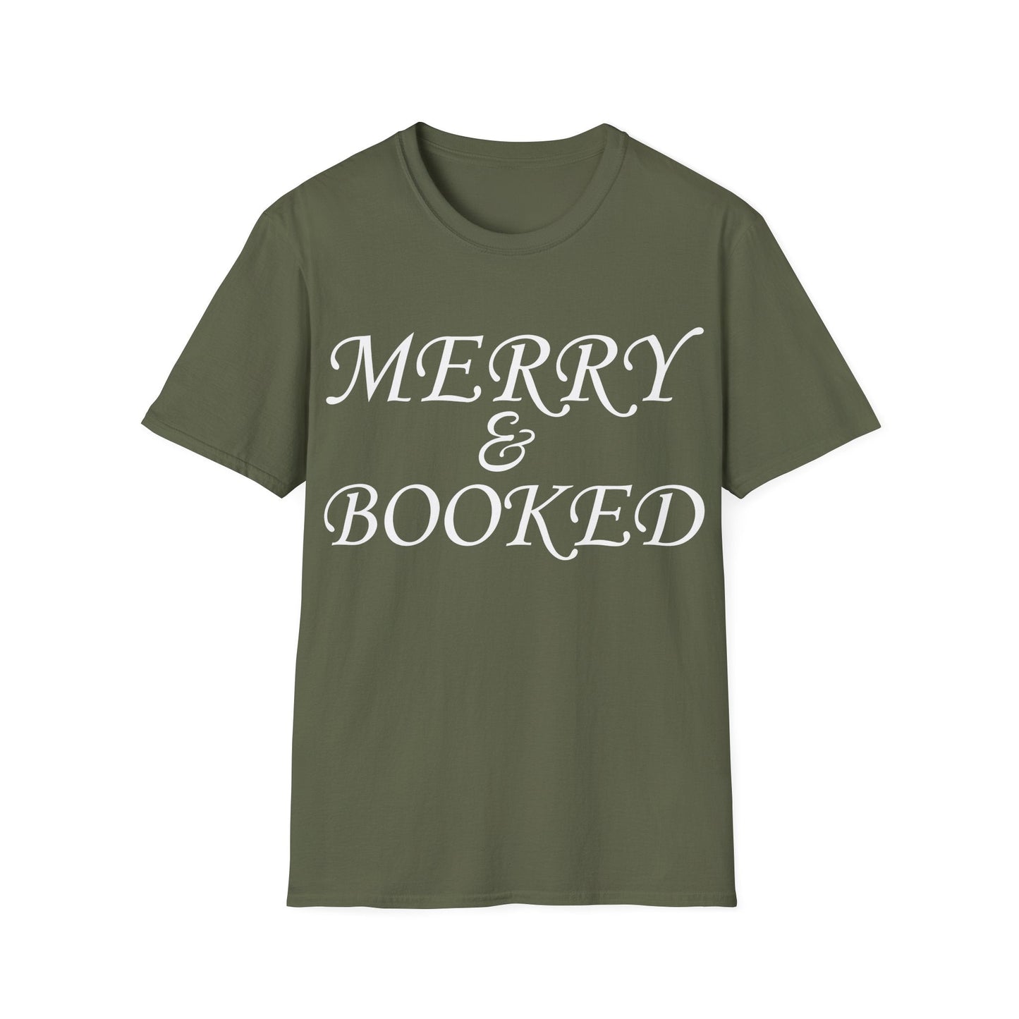 Military Green / S Merry & booked t-shirt