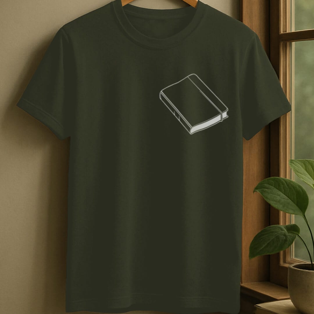Military Green / S Minimalistic book t-shirt