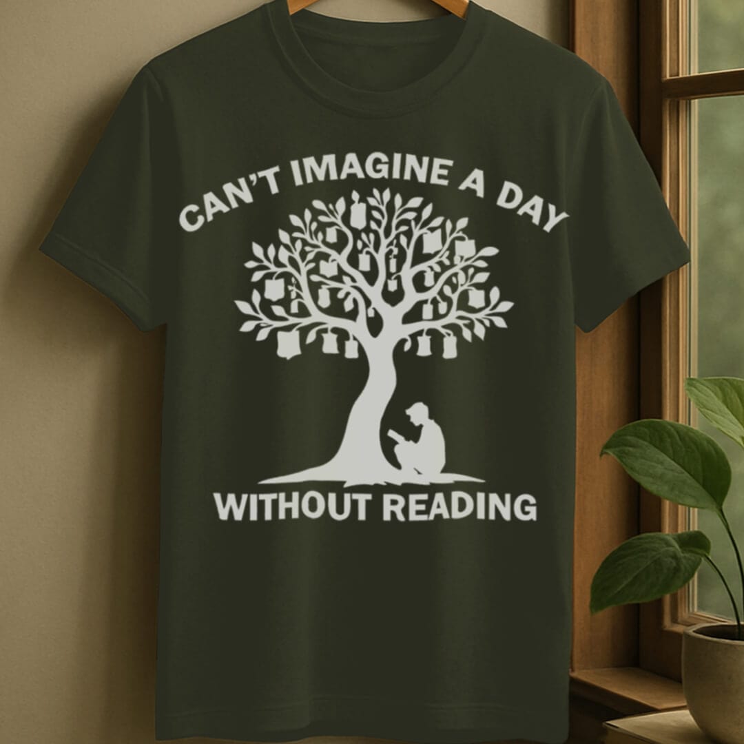 Military Green / S No day without reading t-shirt