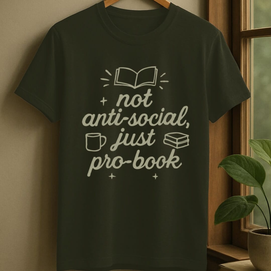 Military Green / S Not anti-social t-shirt
