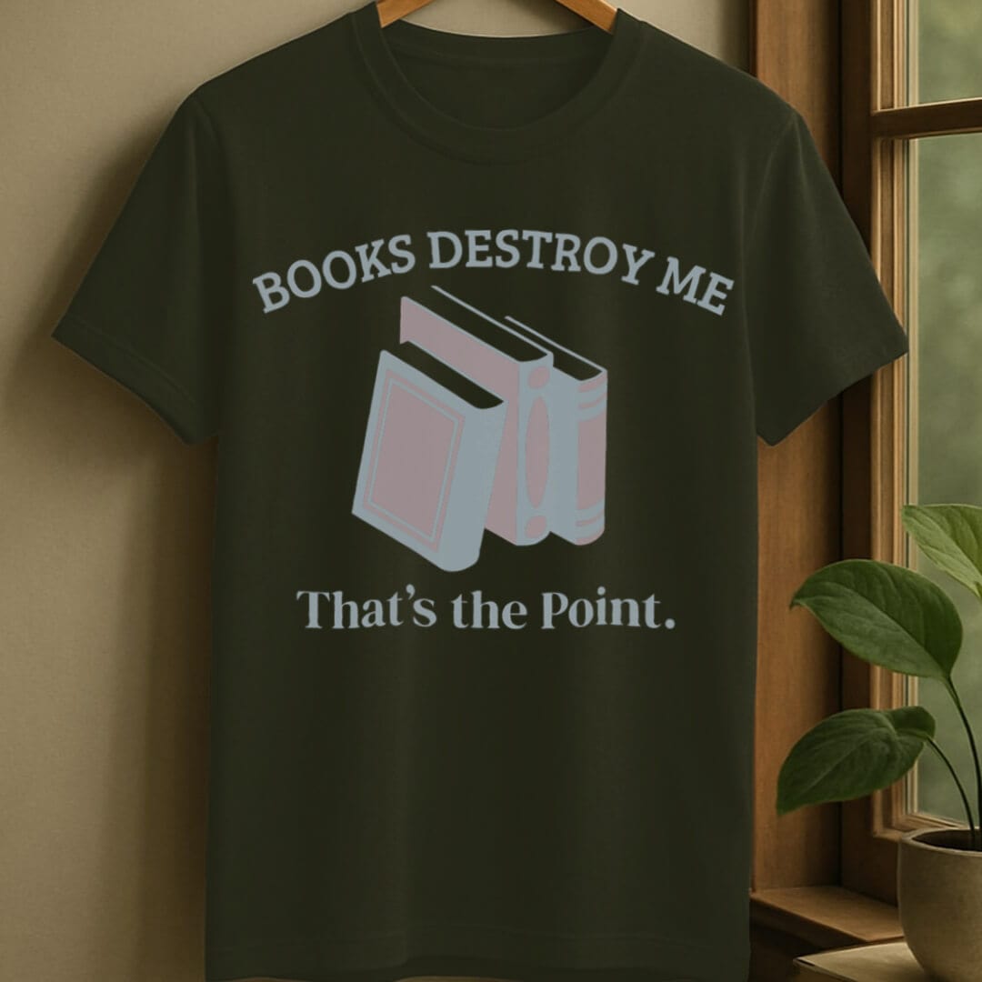 Military Green / S Point of books t-shirt