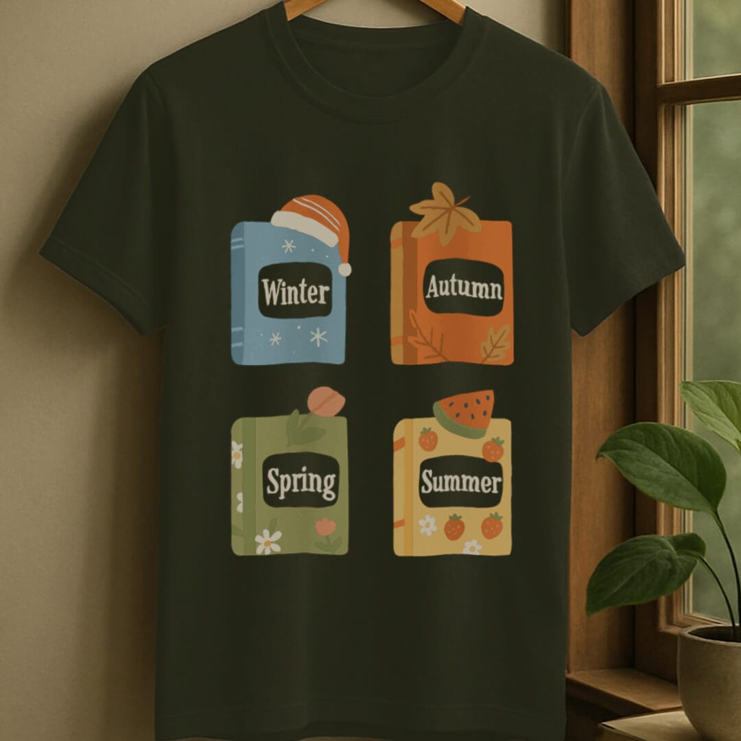 Military Green / S Seasonal books t-shirt