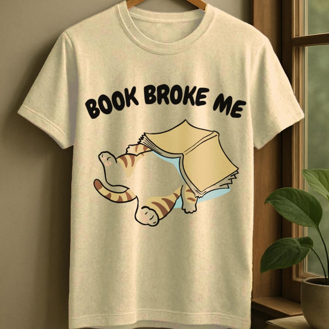 Natural / S Book broke me t-shirt