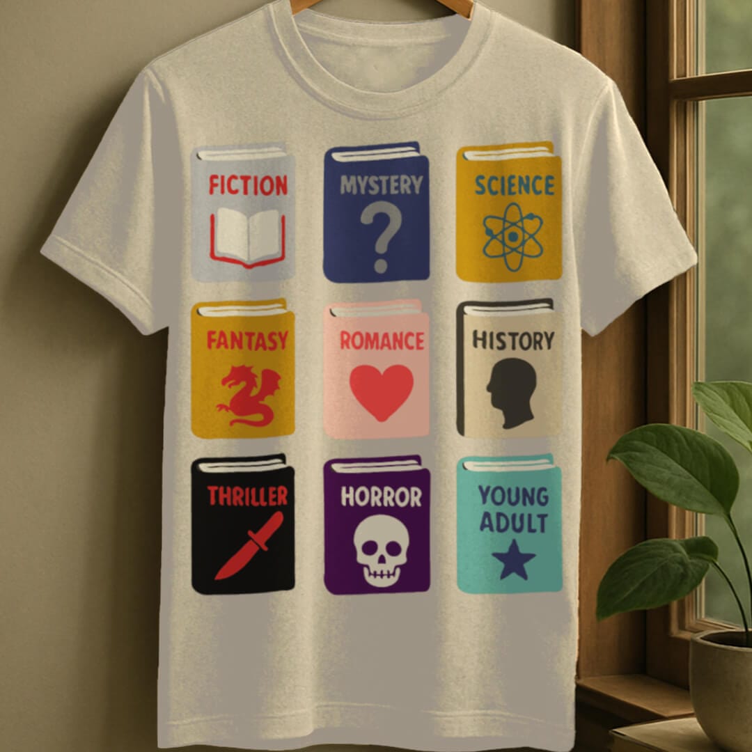 Natural / S Book genre t-shirt