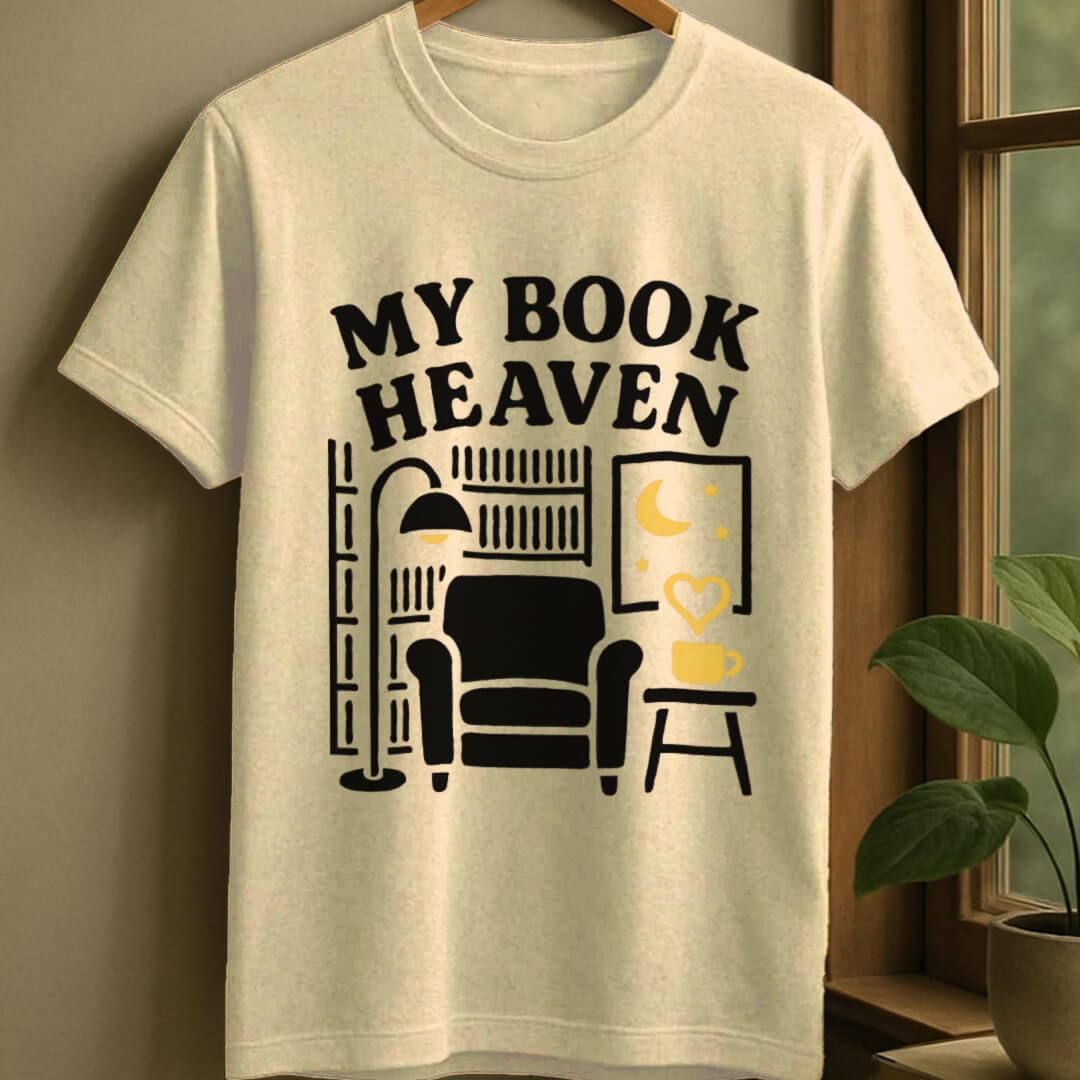 Natural / S Book heaven t-shirt