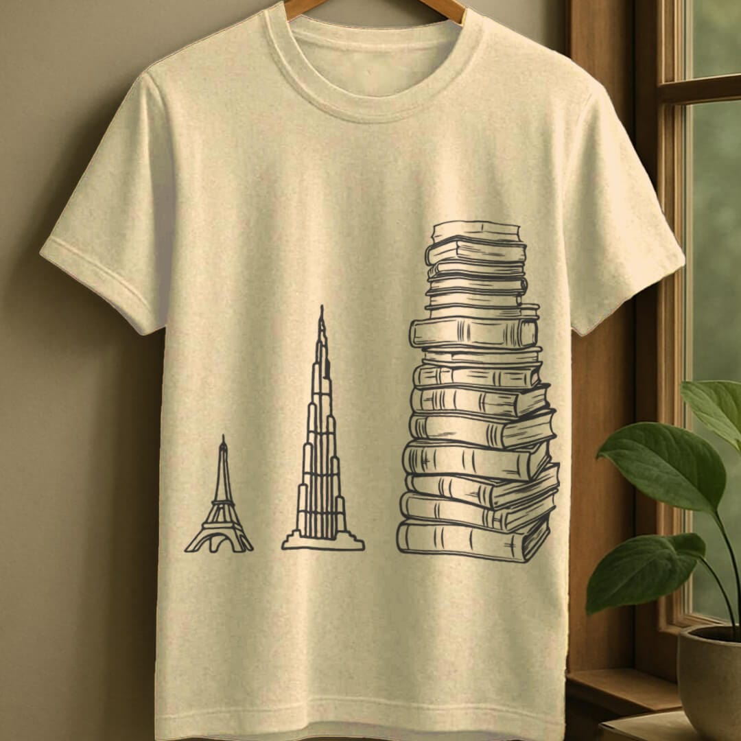 Natural / S Book tower t-shirt