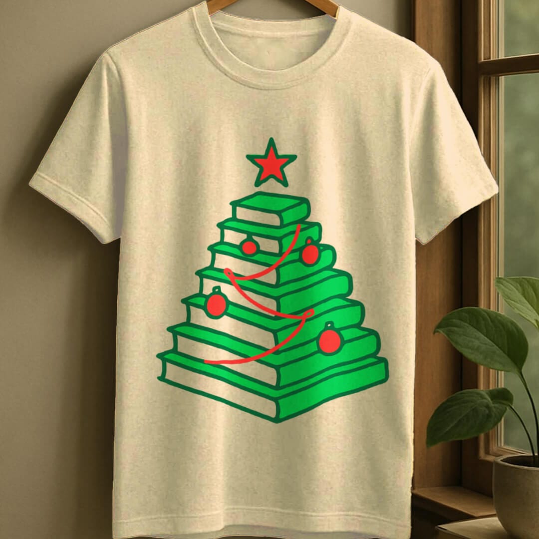 Natural / S Book tree t-shirt